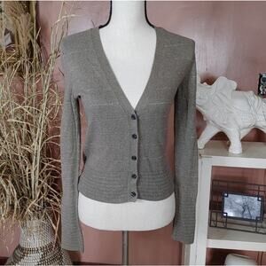 American Eagle Outfitter AEO Size Small S Sparkle Shiny Sweater V Cut Button Top